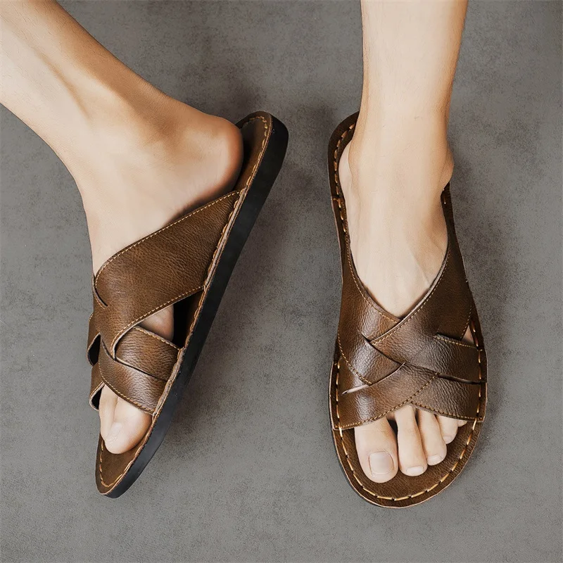 Genuine Leather Men Casual San - Men'S Shoes Qn recension och pris