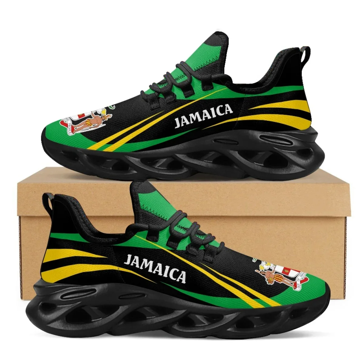 Jamaica Flag Print Shoes Men S - Mesh Trainer Breathable recension och pris