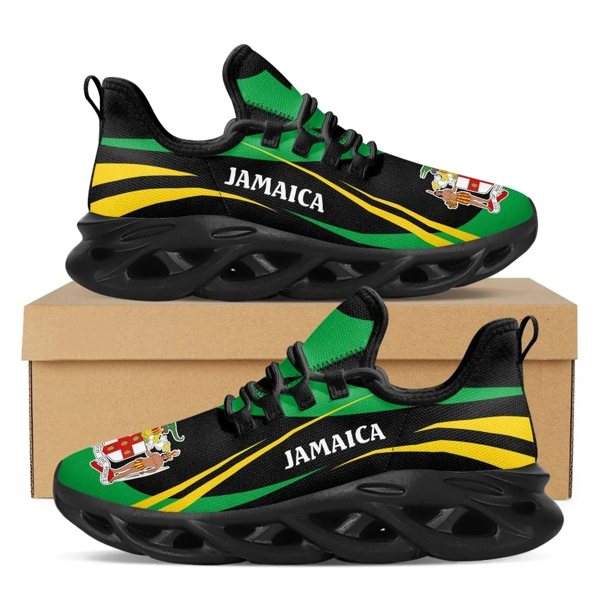 Jamaica Flag Print Shoes Men S - Mesh Trainer Breathable recension och pris