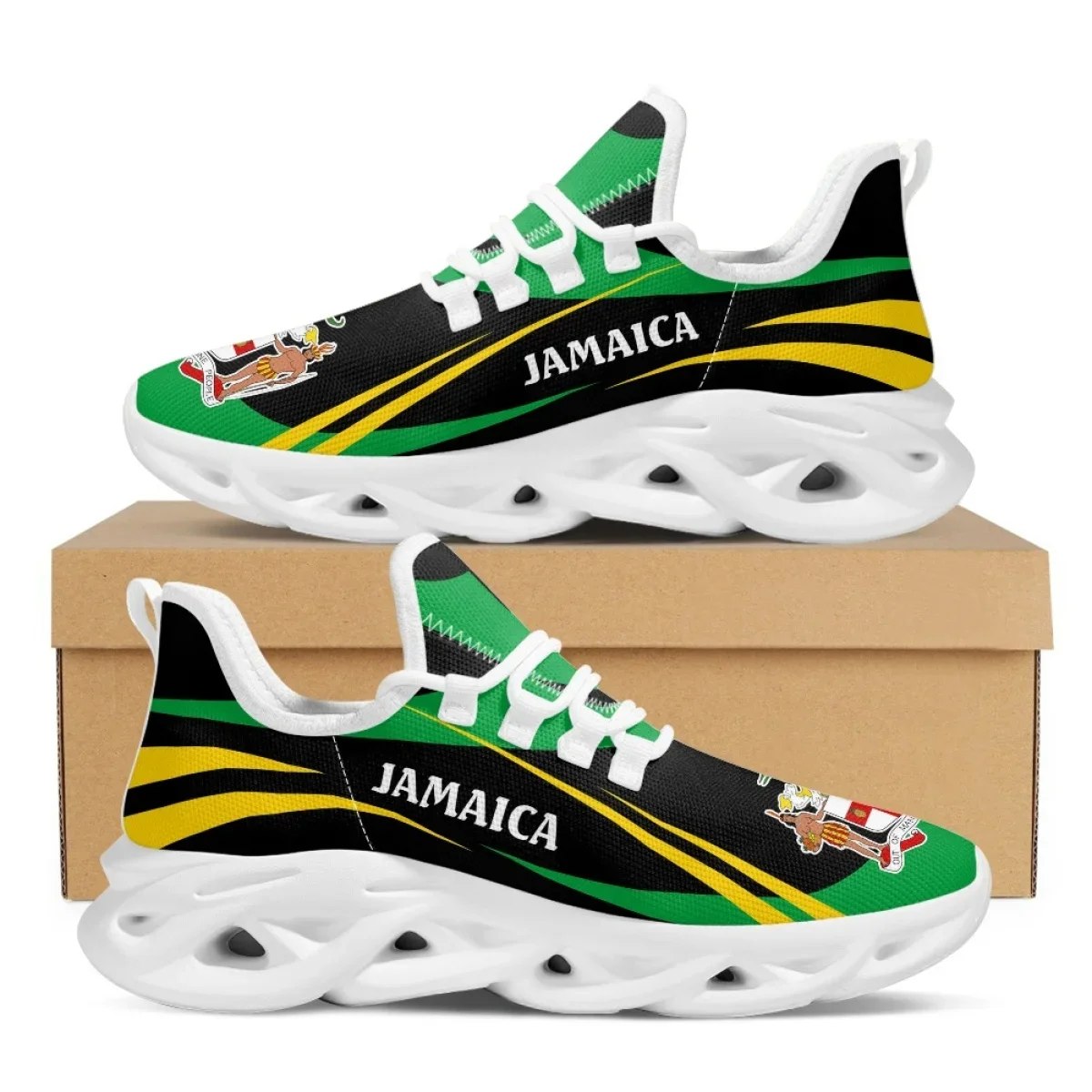 Jamaica Flag Print Shoes Men S - Mesh Trainer Breathable recension och pris